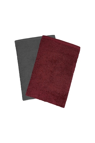 2 Li Lüks El Yüz Havlu Seti 50x90 Cm %100 Pamuklu Gramajlı Grinja Bordo