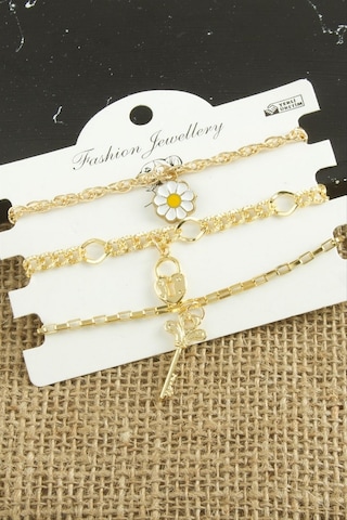 3 Adet Papatya Trend Zincir Bileklik - Sarı N145 38809556