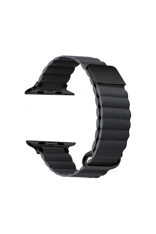 Watch 44mm Uyumlu Krd-78 Pu Deri Kordon Strap Kayış Aini Koyu Gri