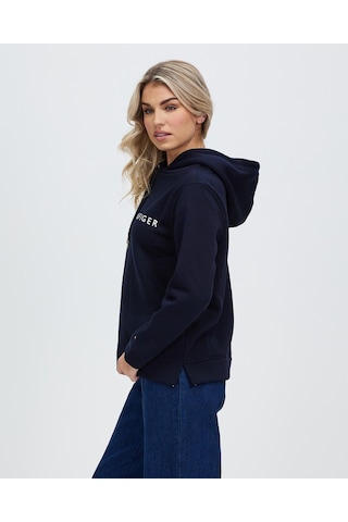 Tommy Hilfiger Bayan Kapşonlu Sweatshirt Siyah