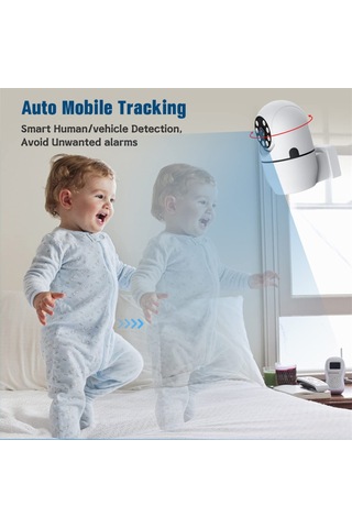 Akıllı Güvenlik Kamerası 1080p Hd Ev Kamerası Gece Görüşlü Hareket Algılama Eğim 355 Bebek Evcil Hayvan Yaşlılar İçin