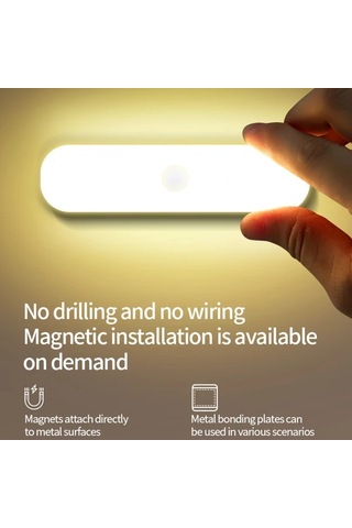 Honeybeeshop 2 Adet Hareket Sensörlü Led Gece Işıkları İki Algılama Işıkları Şarj Hareket Algılama Kablosuz Şarj Edilebilir Pille Çalışan Koridor Dolaplar Kabinler İçin Kolay Kurulum Modern Plastik Tasarım 16renk Şarj Edilebilir