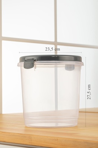 2 Li Set Un Makarna Bakliyat Saklama Kabı Şeffaf Saklama Kutusu 2x 6 Lt Gri