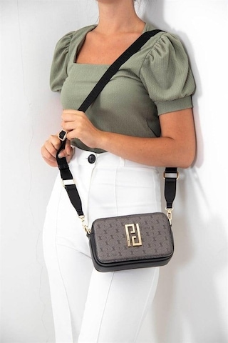Silver Polo Sp1078 Kadın Çapraz Çanta Logolu Platin-siyah