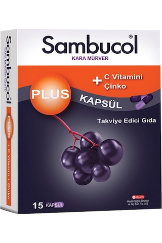 Sambucol Plus Kara Mürver Özütü C Vitamini & Çinko 15 Kapsül
