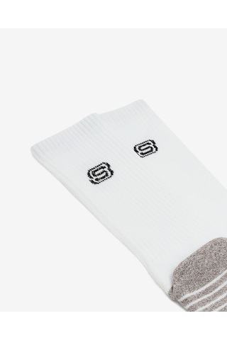 Skechers 3'lü Unisex Yarım Taban Destekli Crew Çorap Unisex Beyaz Çorap S119439-107 Beyaz