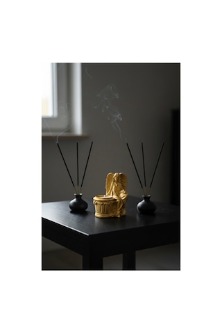 Dekoratif Melek Figürlü Tealight Mumluk - Estetik Tasarım Masaüstü Biblo Ve Şamdan Altın