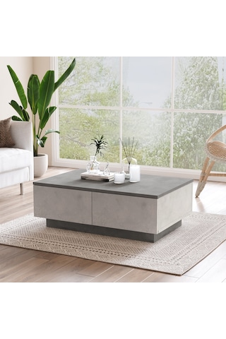 Yurudesign Luvio Orta Sehpa 2 Kapaklı Beton-Taş Lv17-Gt