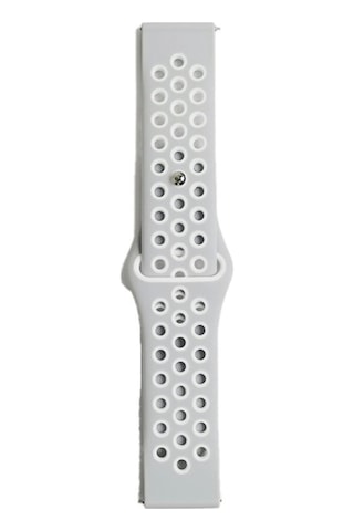 Watch 20mm Spor Delikli Kordon - Gri-beyaz - 100 Diğer