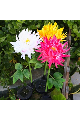 Dofolink Otomatik Aydınlatma Sarı Gül Şekilli Güneş Enerjili Bahçe Lambası - Ip44 Su Geçirmez, Kolay Kurulum Sarı