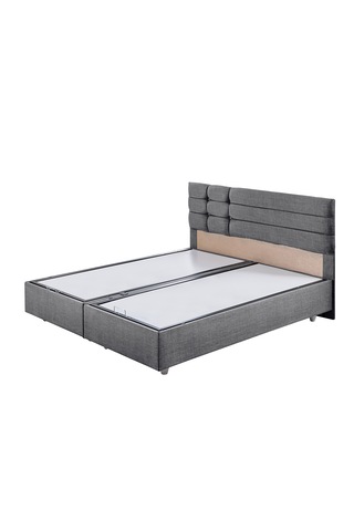 Viyana Çift Kişilik Baza Başlık Letto Yatak Seti - Gri 150 x 200
