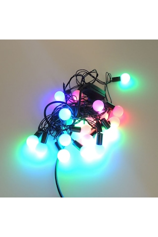 Misket Top Rgb Yılbaşı Ağaç Bahçe Ip Süs Aydınlatma 20 Led Işık 3