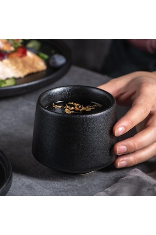 Suntek Çömlekçilik Çin Çay Bardağı İşgal Siyah-bir Siyah Bir