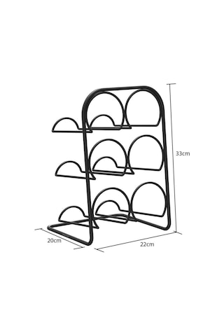 Teknotel Mg026 Siyah Metal 6'lı Şaraplık Şişelik ve Yağlık