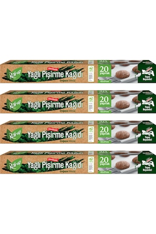 Roll-Up Doğaya Dönüşümlü Kesilmiş Yağlı Pişirme Kağıdı 20 Yaprak Standart