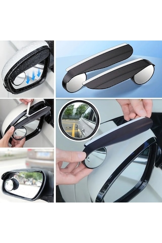 Oto Dış Dikiz Ayna Üstü İlave Ayna Araç Kör Nokta Aynası Şapkalı 2li Set Glz00504220