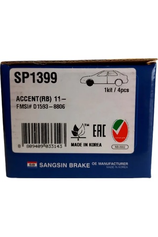 Sangsın Brake Ön Fren Balataları, Ürün Kodu Sp1399 335480206