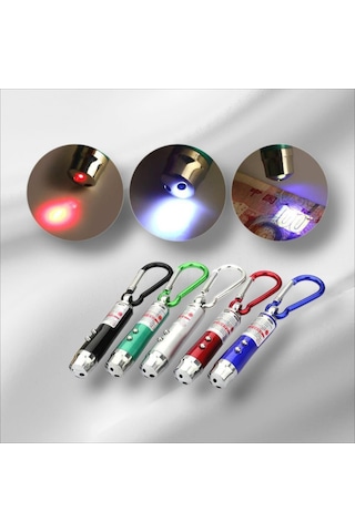 3 In 1 Kedi Lazer Oyuncağı Işık Lazer-sunum Projeksiyon-powerpoint Kalemi+el Feneri Çok Renkli