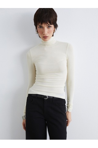 Lcw Vision Ekru Dik Yaka Kadın Body