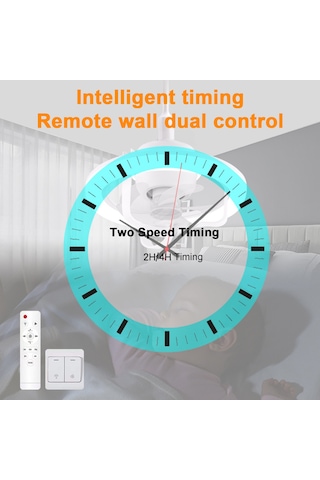 Vkemall Uzaktan Kumandalı 50w Led Fan Işığı E27 Hareketli Kafa Rgb Tavan Vantilatörü Lam Çok Renkli