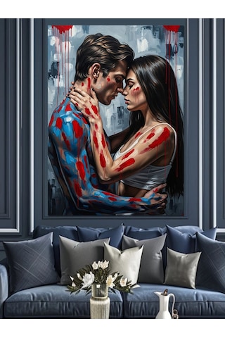 Ahşap Tablo I Love Music Yazılı Modern Pano