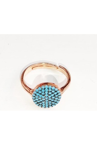 Oriental Kuyumculuk Jewellery Mavi Taşlı Rose Gümüş Ayarlanır Yüzük Rose
