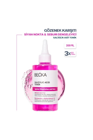 Becka Salisilik Asit Tonik - Akne Ve Siyah Nokta Karşıtı Bha Yağlı Ciltler İçin 200 Ml