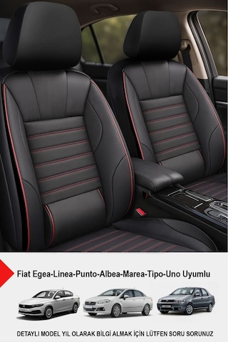 Naz Oto Stone Deri Oto Koltuk Kılıfı - Bel Destekli Fiat Egea-linea-punto-albea-marea-tipo-uno Uyumlu