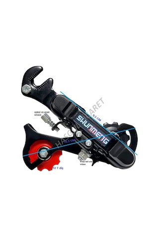 Hsgl Bisiklet Vites Kolu Siyah Ön Attırıcı Arka Attırıcı Set Bisi Kırmızı - Siyah