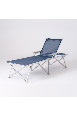 Foldzen Alüminyum Katlanabilir Şezlong Kampet Çantalı Yeni Versiyon Lacivert Lacivert