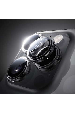 Apple Uyumlu iPhone 16 Pro Max Benks Parlama Önleyici Glass Warrior Metal Kamera Lens Koruyucu Siyah