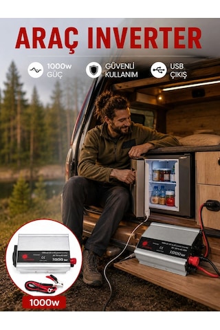Mey İthalat 1000 Watt Oto İnvertör Elektrik Dönüştürücü Ev Tipi Priz