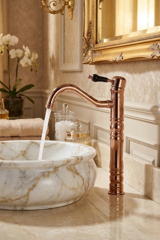 Retro Rose Goldçanak Lavabo Bataryası Rose Gold Bakır