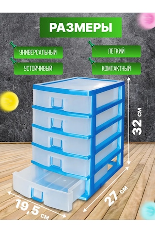 Milih Küçük Eşyalar İçin 5 Bölmeli Şifonyer 463656788 Mavi