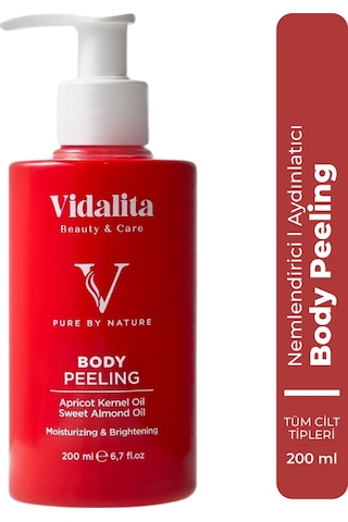 Vidalita Beauty & Care Doğal Vücut Peelingi Kayısı Çekirdeği & Tatlı Badem Yağı 200 ML