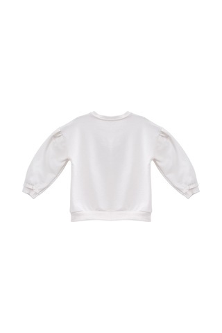 Mininio Kız Bebek Sim Baskılı Sweatshirt - Skasar Ekru