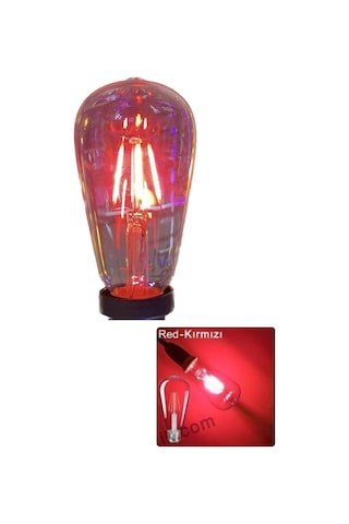 4 W Kırmızı Işık 4 Flamanlı Rustik E27 Duy Led Ampül Renkli 1 Adet