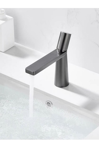Arco Kısa Lavabo Bataryası Mat Füme