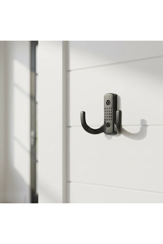 Noktalı Metal Askı Şık Portmanto Askılık Dolap Mobilya Askısı Vidalar Dahil Siyah