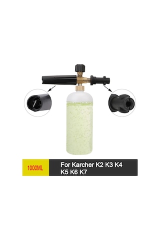 Karcher İçin K2 K3 K4 K5 K6 K7 Köpük Püskürtücü 1l Ayarlanabilir Püskürtme Memesi Araba Sabun Köpük Jeneratörü Yüksek Basınçlı Yıkama