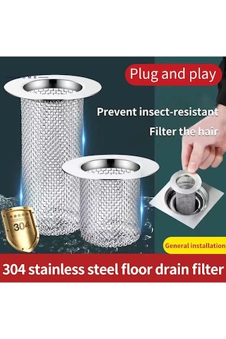Geeksen Paslanmaz Çelik Zemin Drenaj Filtresi Çeşitli Ebatlarda Süzgeç Drenajlar Örgü Sepet Filtreler Saç Tutucu Banyo Mutfak Lavabo Tıkanma Önleyici Diğer