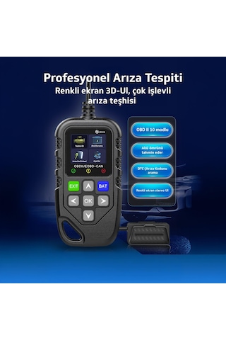 NPO NPC119 1.8 Renkli Türkçe Ekran OBDII/EOBD+CAN Modlu Otomatik Araç Arıza Tespit Silme Cihazı