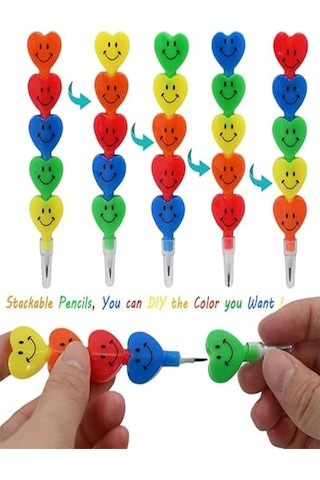 Kalpli Emoji Yumurtlayan Kurşun Kalem 3 Adet Eğlenceli Hediyelik Kurşun Kalem Gülen Yüzlü Kurşun Kalem Karne Hediyesi Çok Renkli