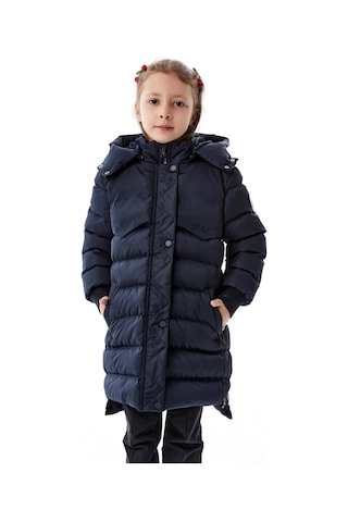 Benitto Kids Kız Çocuk Kapüşonlu Kışlık Şişme Mont 51356 Lacivert