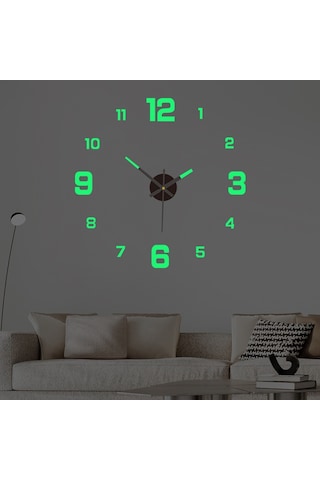 Geeroyoo Akrilik Dikey Yıldız Desenli Led Işıklı Ev Dekorasyonu Saat, Delme Yok 60-90cm, Dıy Montaj, Gece Görünürlüğü Sağlar Renkli