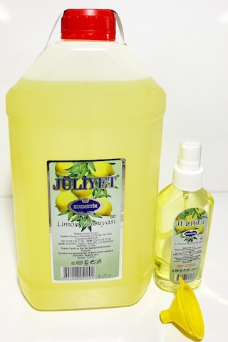 Jüliyet 80 Derece Limon Kolonyası Bidon 5 L + Sprey Pet Şişe 150 ML