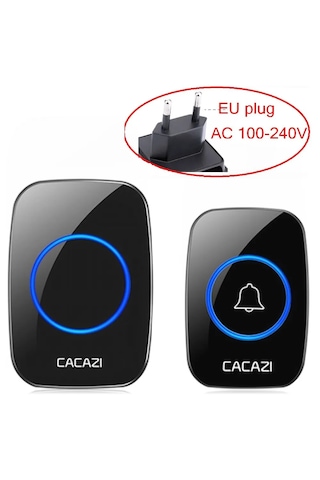 Cacazi A10 Kablosuz Kapı Zili 300m Menzil 60 Melodi Led Işıklı