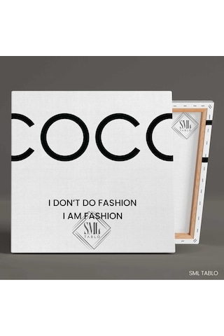 Coco Chanel Sözü Tipografik Moda Öncüsü Kanvas Tablo 100x100 Cm