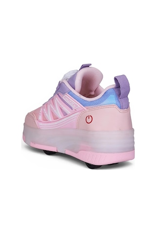 Tuğba Ortopedi Çocuk Kol Saati Hediyeli Işıklı Tekerlekli Sneaker Pudra
