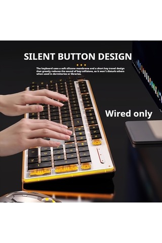 Fastbuy 104 Tuşlu Metal Panelli Ergonomik Oyun Klavyesi, Yan Ortam Işığı, Koyu Renk